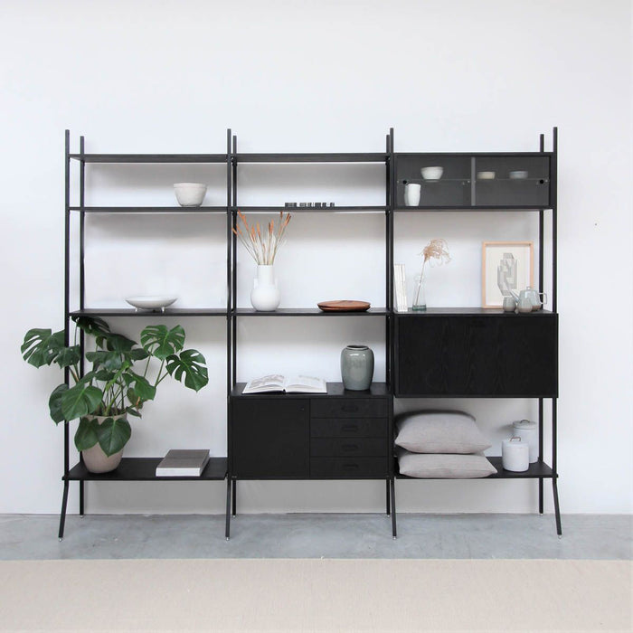 zwart houten grote wandkast