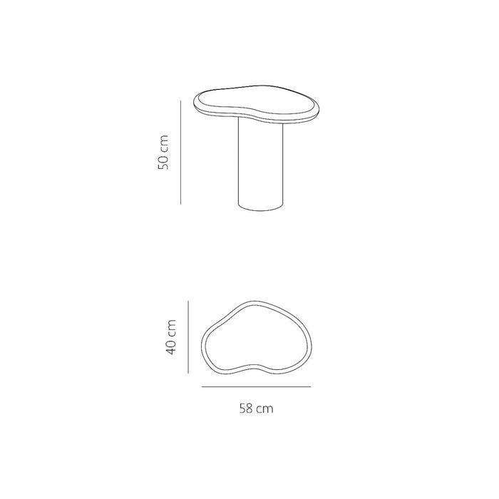 Mesa auxiliar orgánica Jonah MicroSkin alta