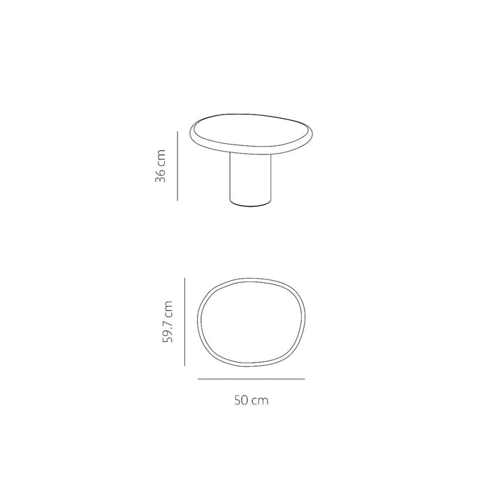 Table d'appoint organique Canberra MicroSkin latte