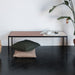 Bench beige marmer teak hout