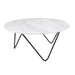 Ronde salontafel wit marmer zwarte poten