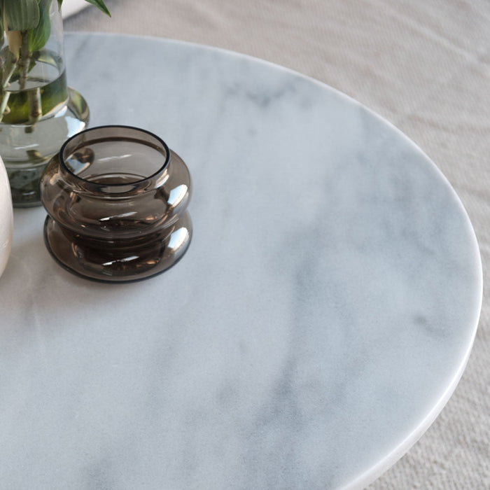 Kay salontafel modern rond scandinavisch wit marmer