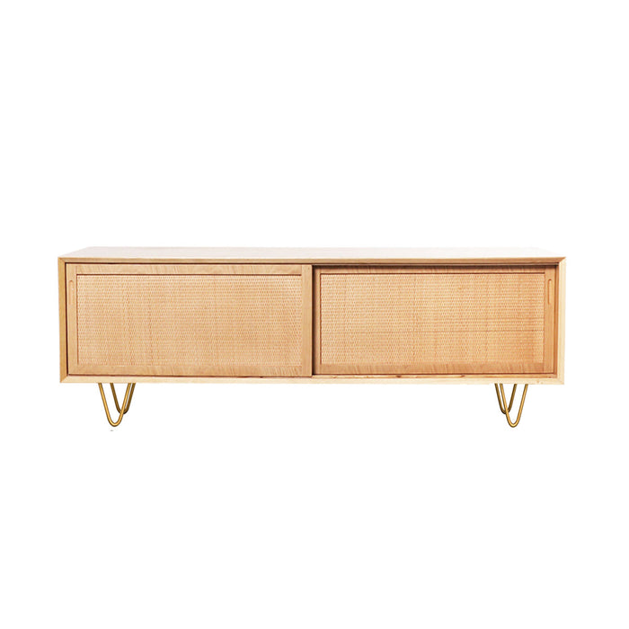 Mueble para TV de ratán Oskar de roble/bastón natural 150 cm