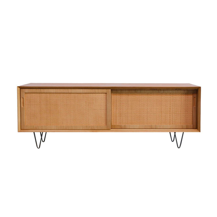 Vintage dressoir Oskar eik/naturel riet 150 cm