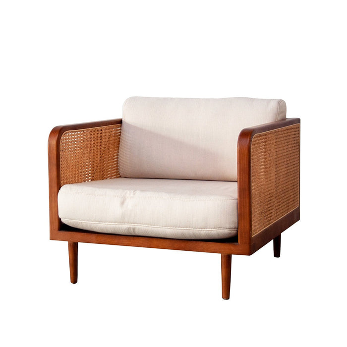 Sillón de ratán Milan nogal