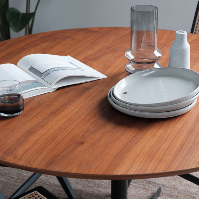 Ronde walnoot eettafel Furnified