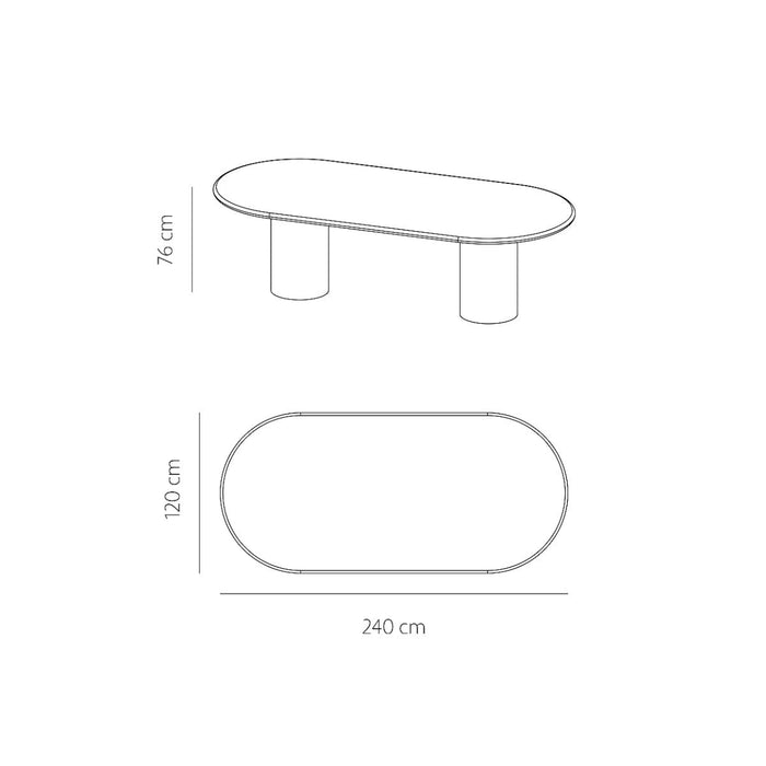 Esstisch Astrid in Mortex-Optik MicroSkin 240 cm